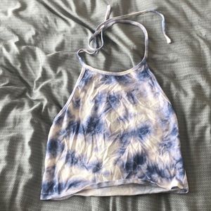 Tie dye haltered cropped top